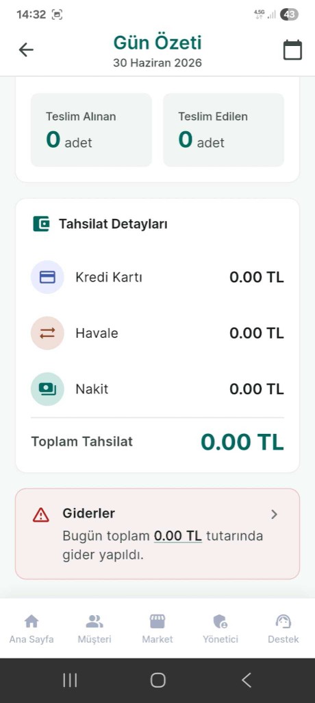 Gün özeti ve tahsilat