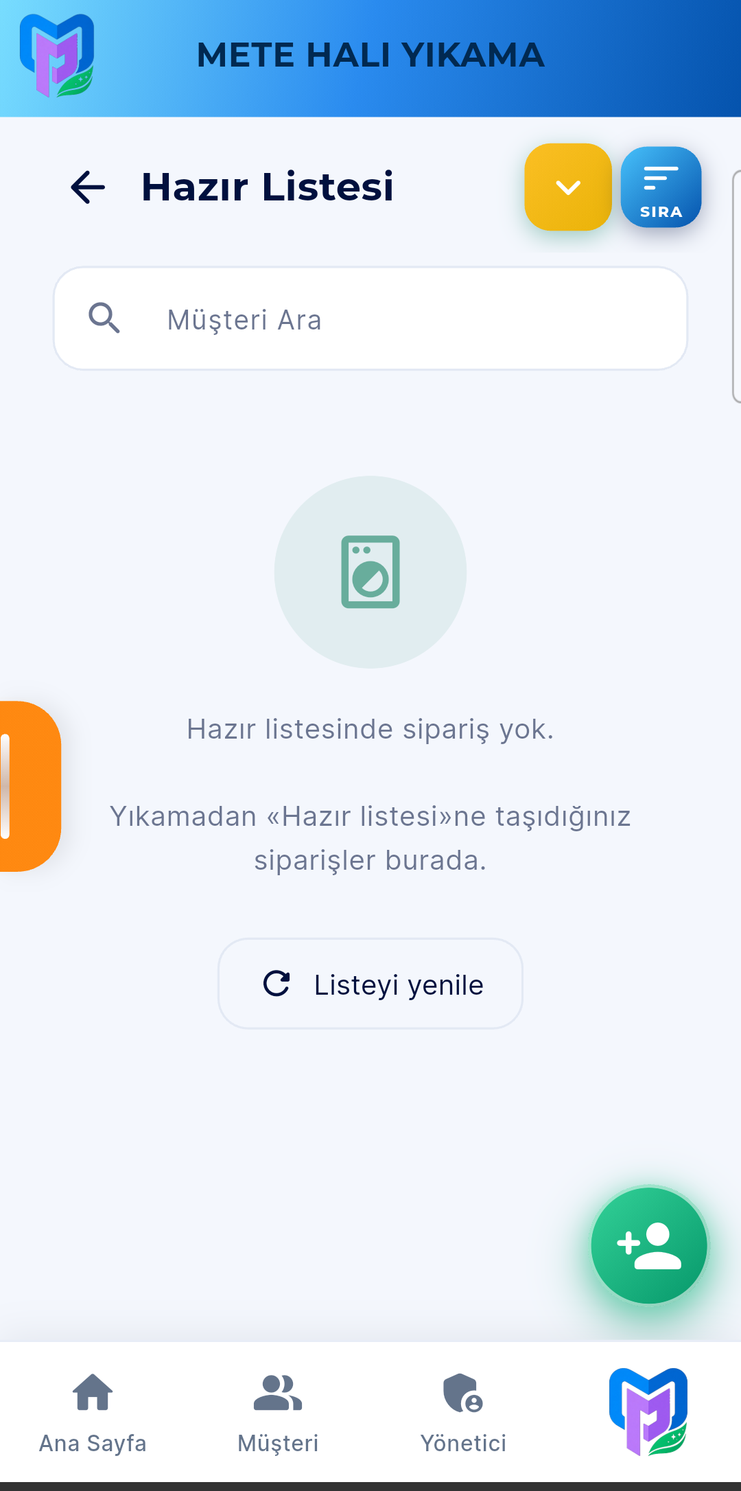 Hazır listesi — teslime hazır siparişler
